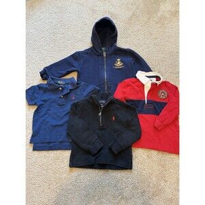 Lot of 4 boys 24M-2T Polo ralph lauren shirts Hoodie 1/4 Zip Big Pony